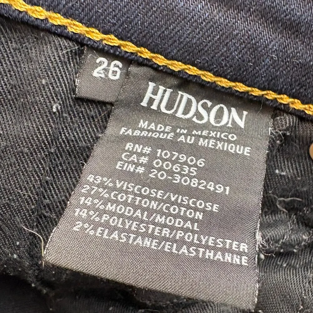 Hudson Skinny Jeans 26 Dark Wash Barbara High Waist Super Skinny Ankle